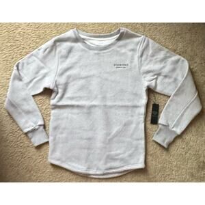 Diamond Supply Co Sweatshirt Mens Small Gray Red Spellout Streetwear Casual